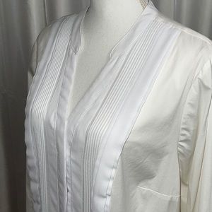 Alfani White Tuxedo Front Blouse -2X